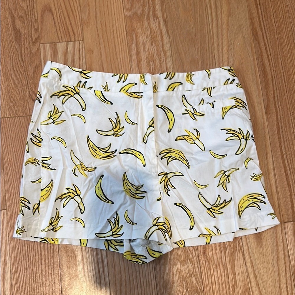 Designer Milly Banana Print White Shorts